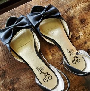 Seychelles Peep Toe Bow Slippers with Ankle strap